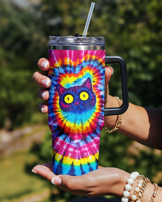 CAT COLORFUL SWIRL PATTERN TUMBLER - TLNO0701262