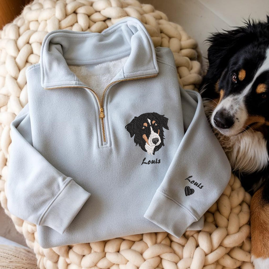 Valentine Personalized Embroidered Pet Photo Hoodie Sweatshirt T-Shirt