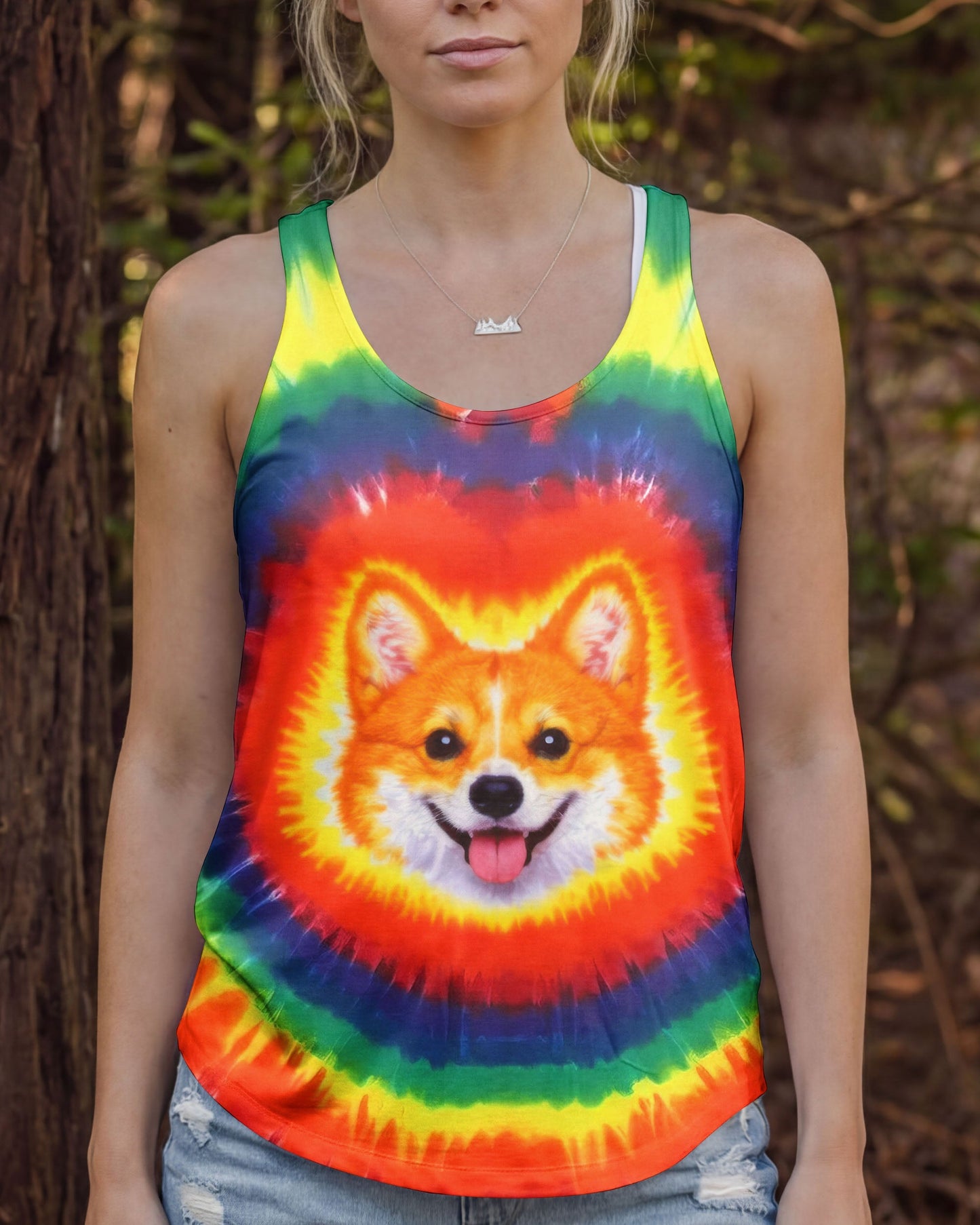 CUTE CORGI COLORFUL SWIRL ALL OVER PRINT - TLTW0701262