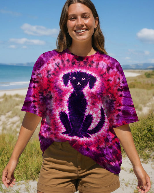 LABRADOR DOG PINK & PURPLE SWIRL ALL OVER PRINT - TLTW0701261