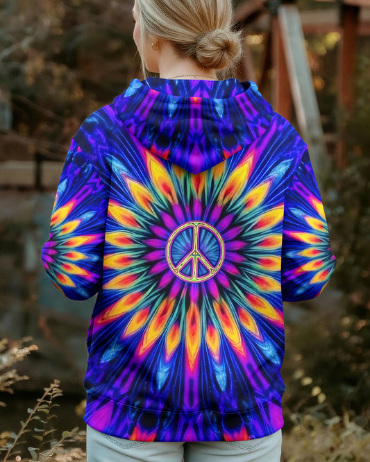 NEON COLORFUL PEACE FLOWER ALL OVER PRINT - YHHG0701261