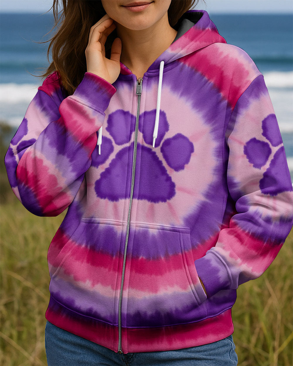 PINK AND PURPLE PAW ALL OVER PRINT - TYPQ0701261