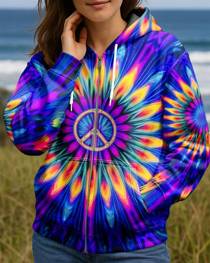 NEON COLORFUL PEACE FLOWER ALL OVER PRINT - YHHG0701261