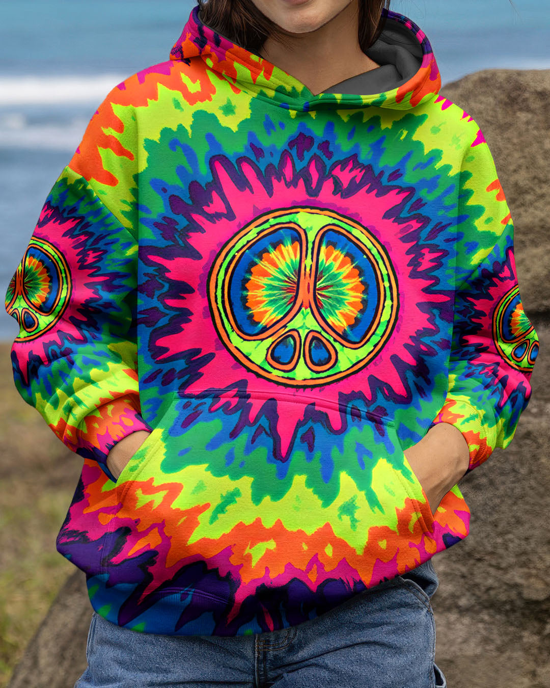 NEON TRIPPY PEACE ALL OVER PRINT - YHHN0801262