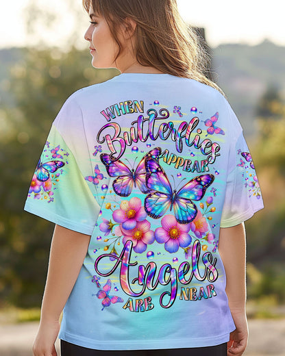 When Butterflies Appear Angels Are Near Women's All Over Print Shirt - Tltr3009253
