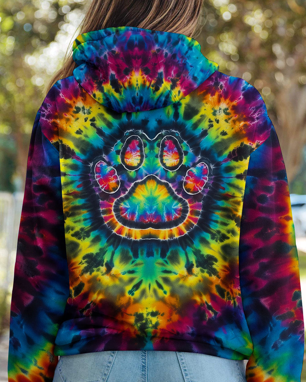 PAW PRINT VIBES TIE DYE ALL OVER PRINT - KMTM0511257