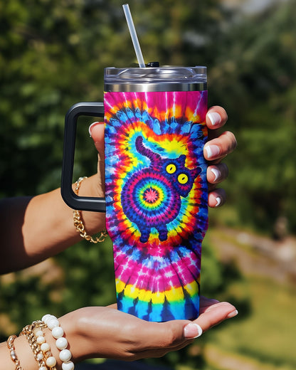 CAT COLORFUL SWIRL PATTERN TUMBLER - TLNO0701262
