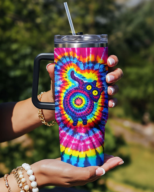 CAT COLORFUL SWIRL PATTERN TUMBLER - TLNO0701262