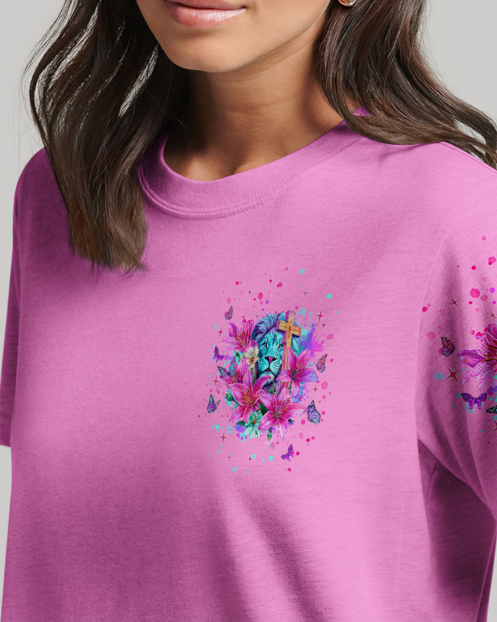 God's Grace Is Bigger Than My Sins Lion Lilies Women's All Over Print Shirt  - Tlnt2709251