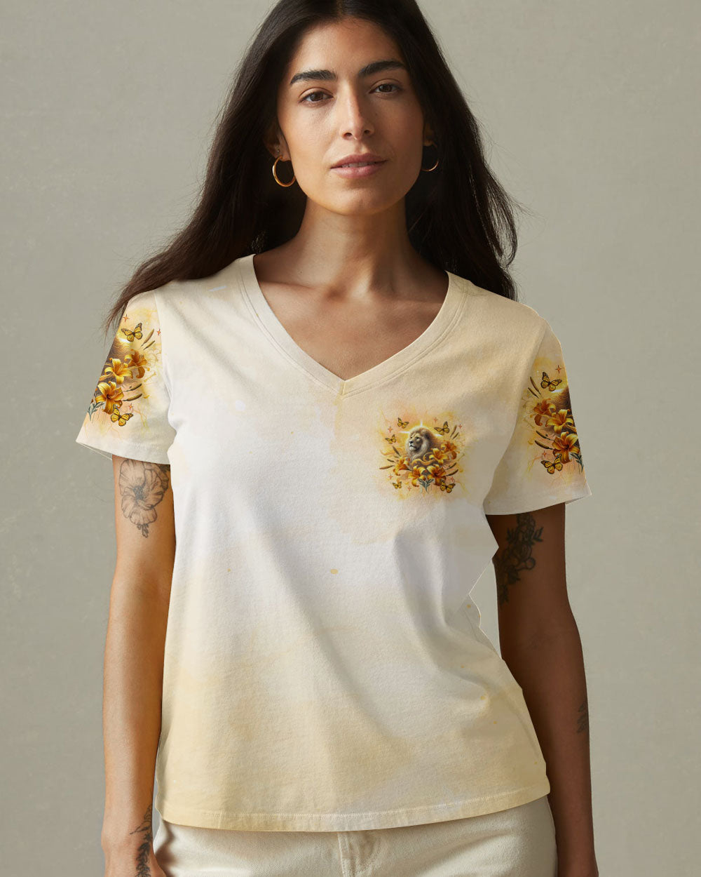 (Hot Deal) God Is With You Lilies Lion  Women's All Over Print Shirt  -  Tlnz0702254