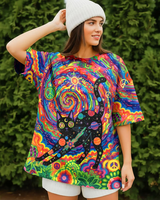 COSMIC HIPPIE CAT ALL OVER PRINT - YHHG0701263