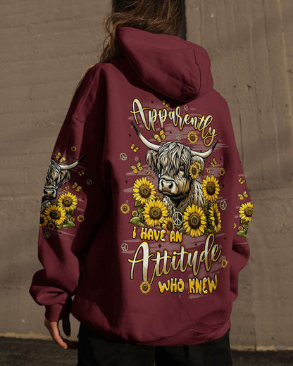 APPARENTLY I HAVE AN ATTITUDE WHO KNEW COW ALL OVER PRINT - YHLT2612253