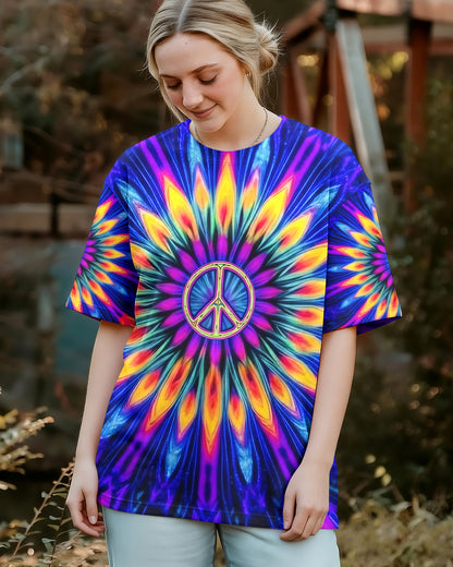 NEON COLORFUL PEACE FLOWER ALL OVER PRINT - YHHG0701261