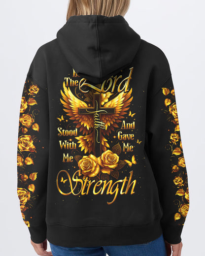 Lord Stood With Me Cross Golden Rose Women's All Over Print Shirt - Tltw2609251