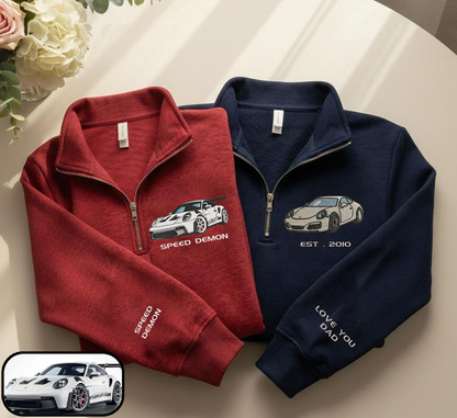 Personalized Embroidered Car Photo Hoodie Sweatshirt T-Shirt