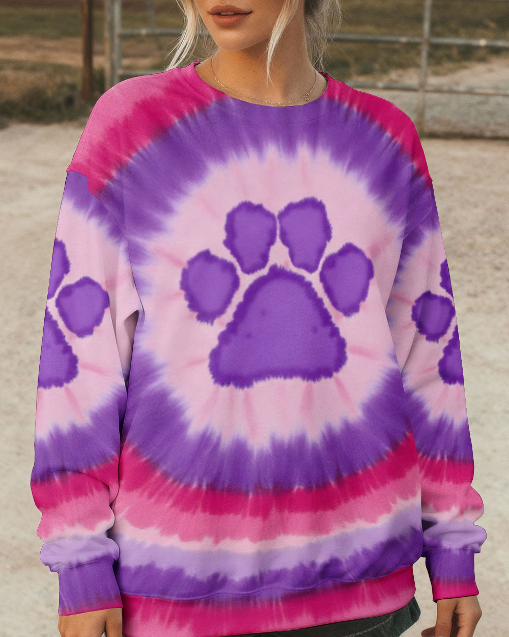 PINK AND PURPLE PAW ALL OVER PRINT - TYPQ0701261