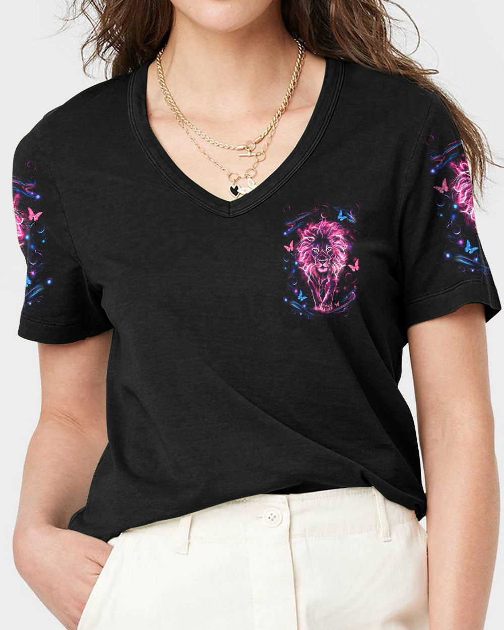 Blessed By God Loved By Jesus Lion Women's All Over Print Shirt - Yhln2909251