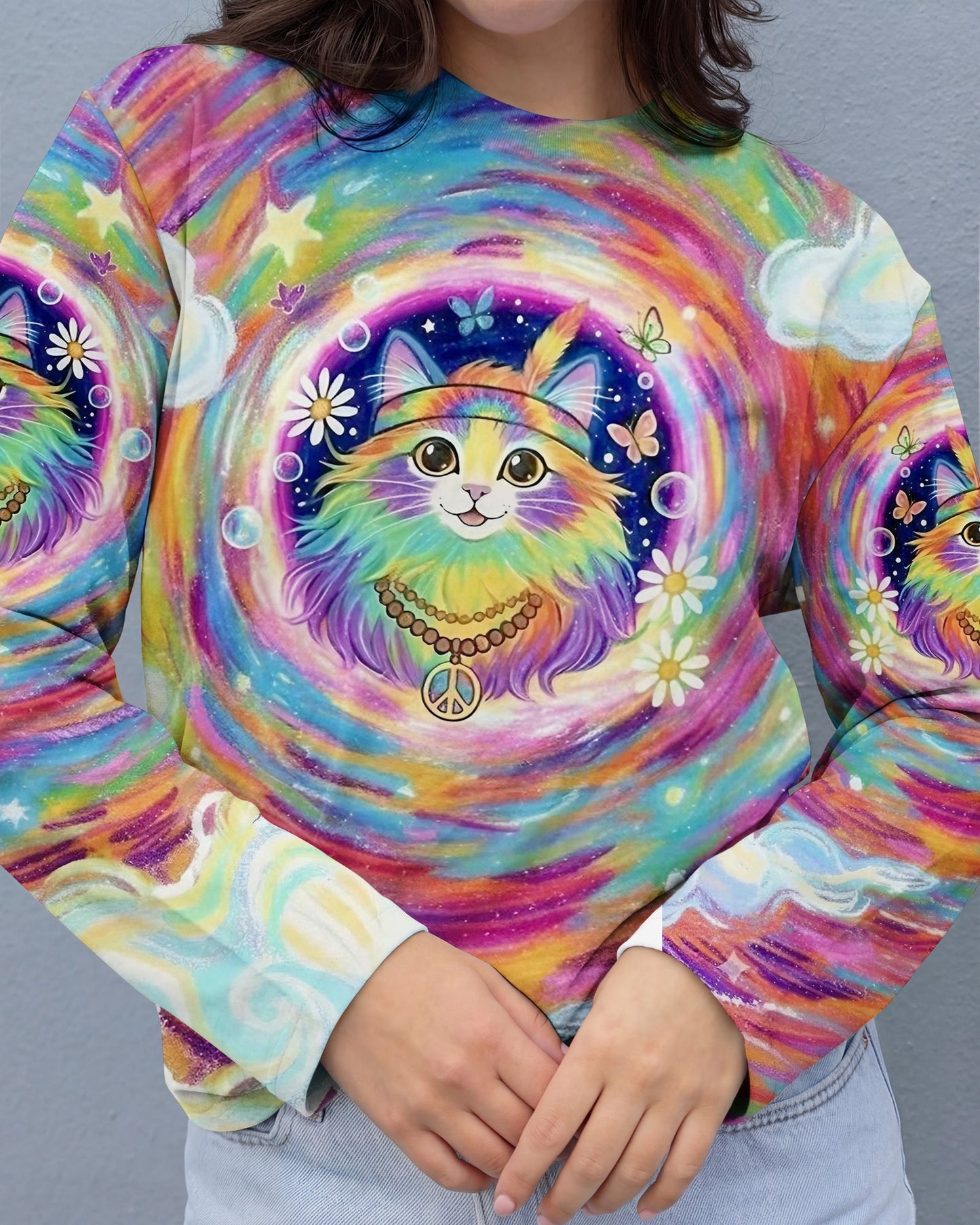 GROOVY GALAXY CAT ALL OVER PRINT - YHLT0801261