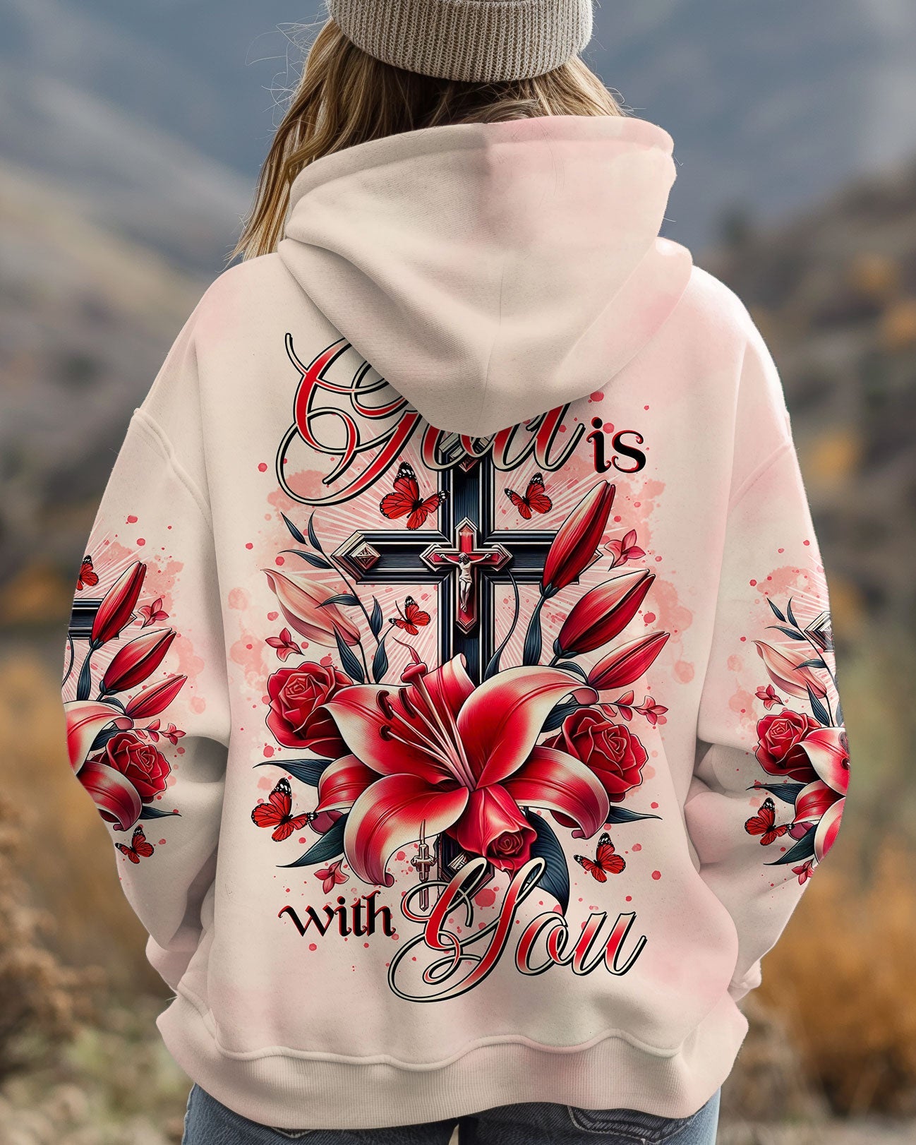 (Hot Deal) God Is With You Lilies Cross Women's All Over Print Shirt  -  Tltr0702252