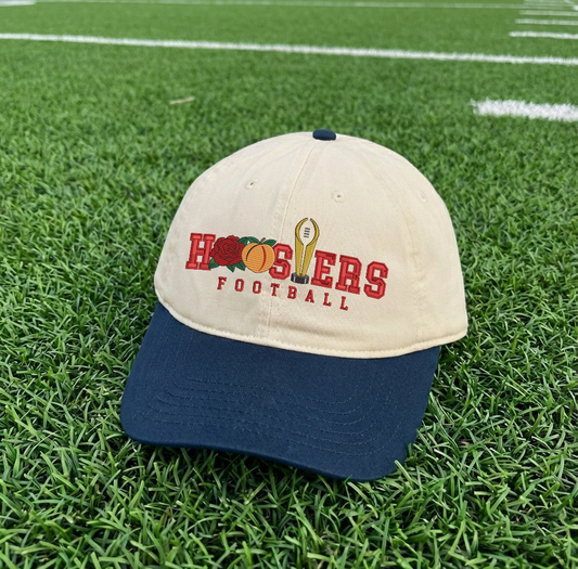 Embroidered Indiana Hoosiers Vintage Style Trucker Hat, Dyed Cap