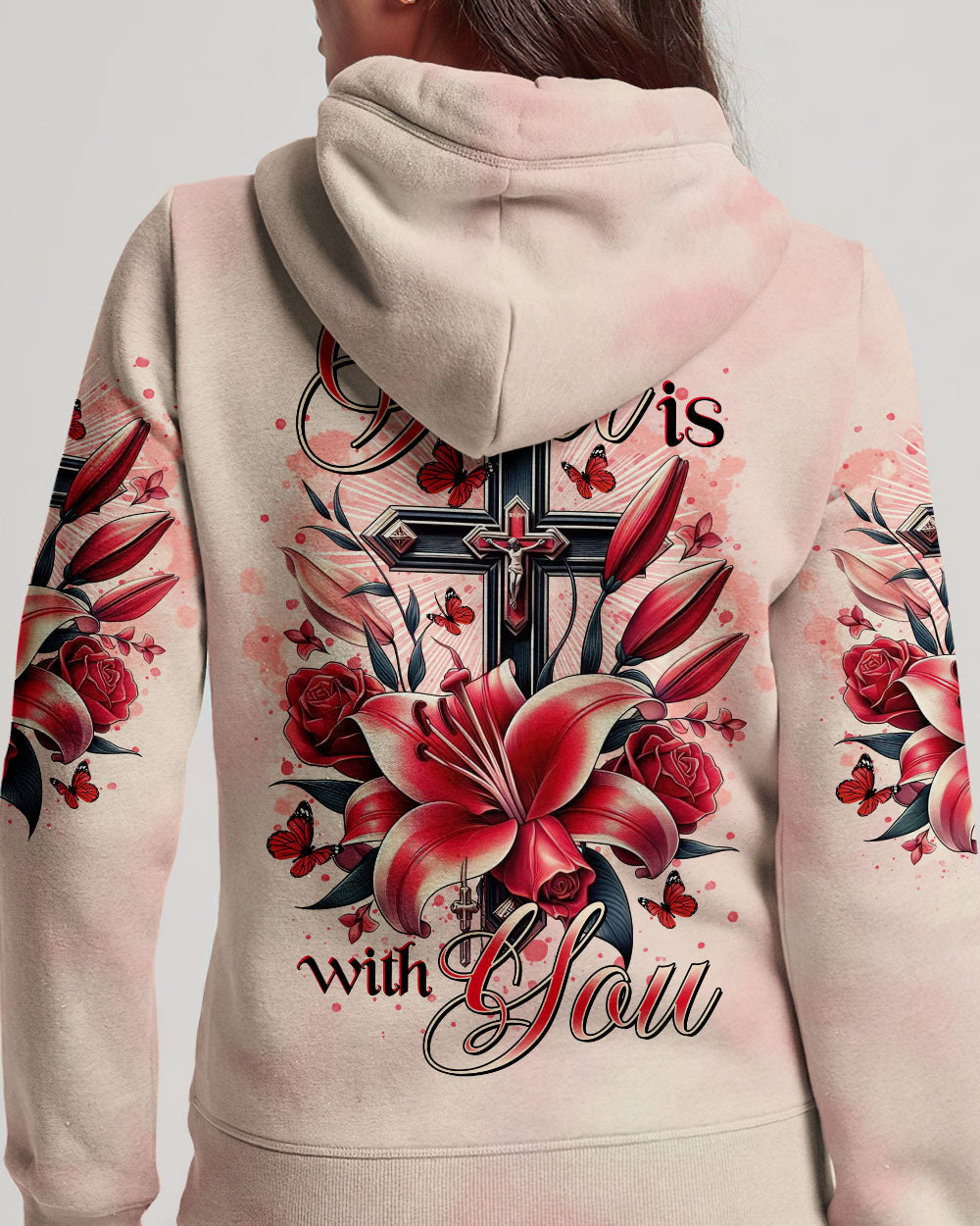 (Hot Deal) God Is With You Lilies Cross Women's All Over Print Shirt  -  Tltr0702252