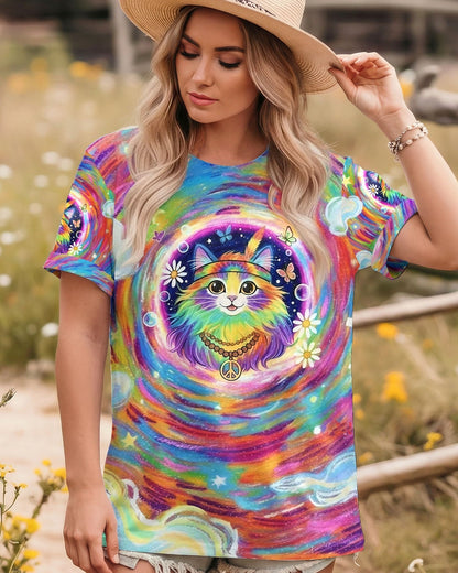 GROOVY GALAXY CAT ALL OVER PRINT - YHLT0801261