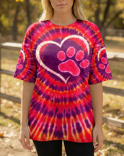 PAW PRINT HEART SWIRL ALL OVER PRINT  - TLNO0501262
