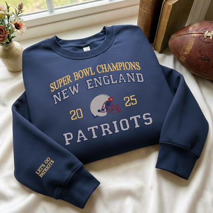 Embroidered Patriots Champions Quarter-Zip Sweatshirt, Hoodie Sweatshirt T-Shirt