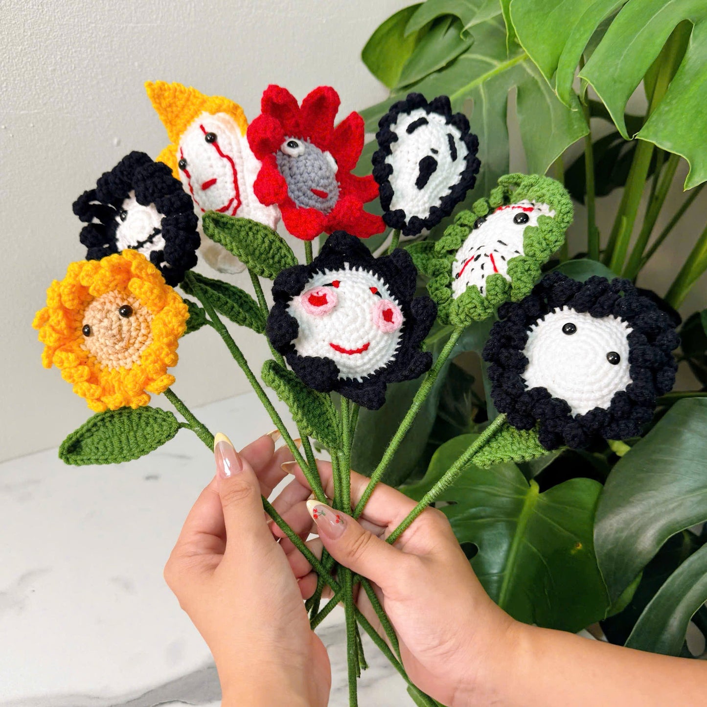 Halloween Crochet Flower Bouquet – Cute & Spooky Handmade Gift