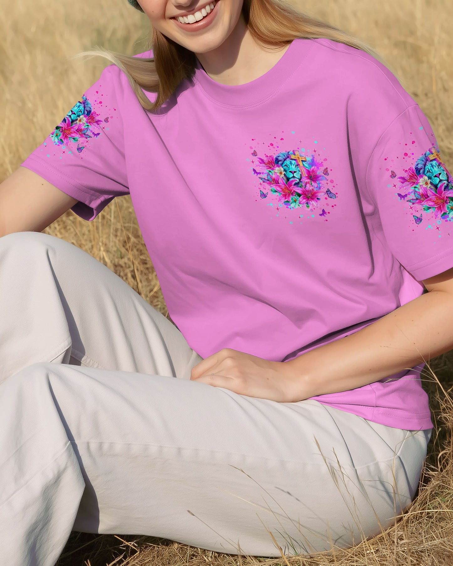 God's Grace Is Bigger Than My Sins Lion Lilies Women's All Over Print Shirt  - Tlnt2709251