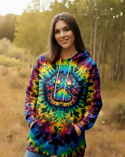 PAW PRINT VIBES TIE DYE ALL OVER PRINT - KMTM0511257