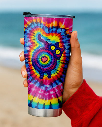 CAT COLORFUL SWIRL PATTERN TUMBLER - TLNO0701262