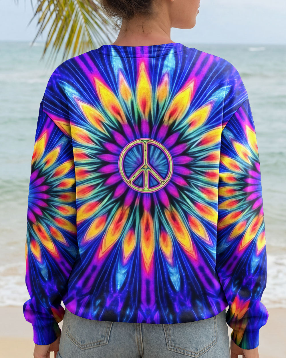 NEON COLORFUL PEACE FLOWER ALL OVER PRINT - YHHG0701261