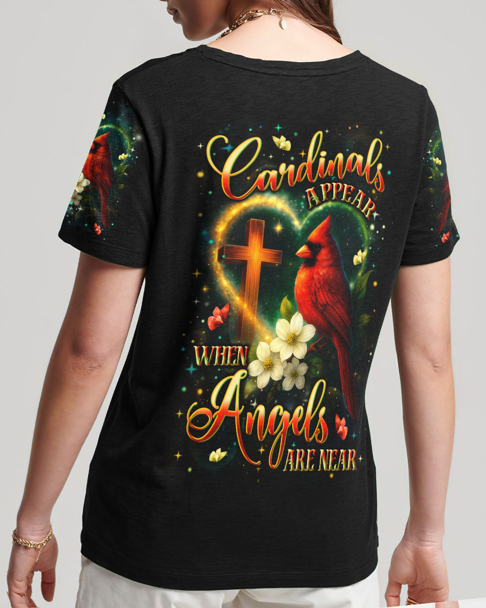 When Cardinals Appear Angels Are Near Women's All Over Print Shirt - Yhln3009253
