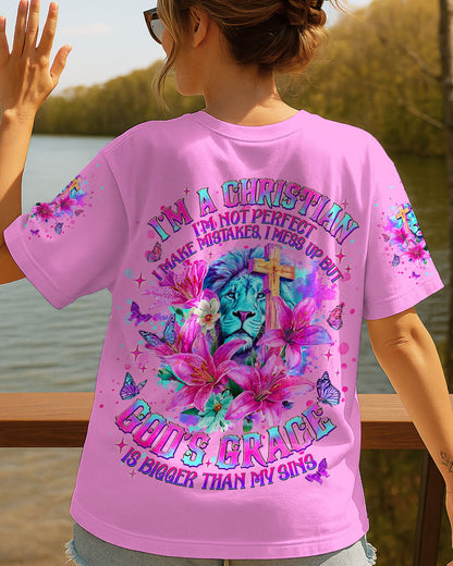 God's Grace Is Bigger Than My Sins Lion Lilies Women's All Over Print Shirt  - Tlnt2709251