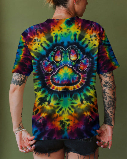 PAW PRINT VIBES TIE DYE ALL OVER PRINT - KMTM0511257