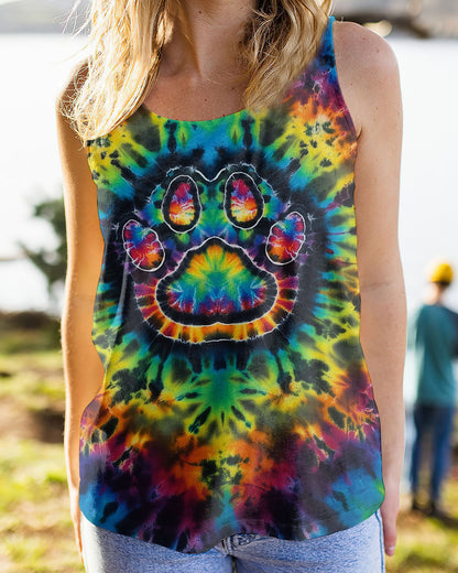 PAW PRINT VIBES TIE DYE ALL OVER PRINT - KMTM0511257