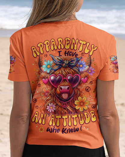 APPARENTLY I HAVE AN ATTITUDE WHO KNEW COW ALL OVER PRINT - TYPQ3012251