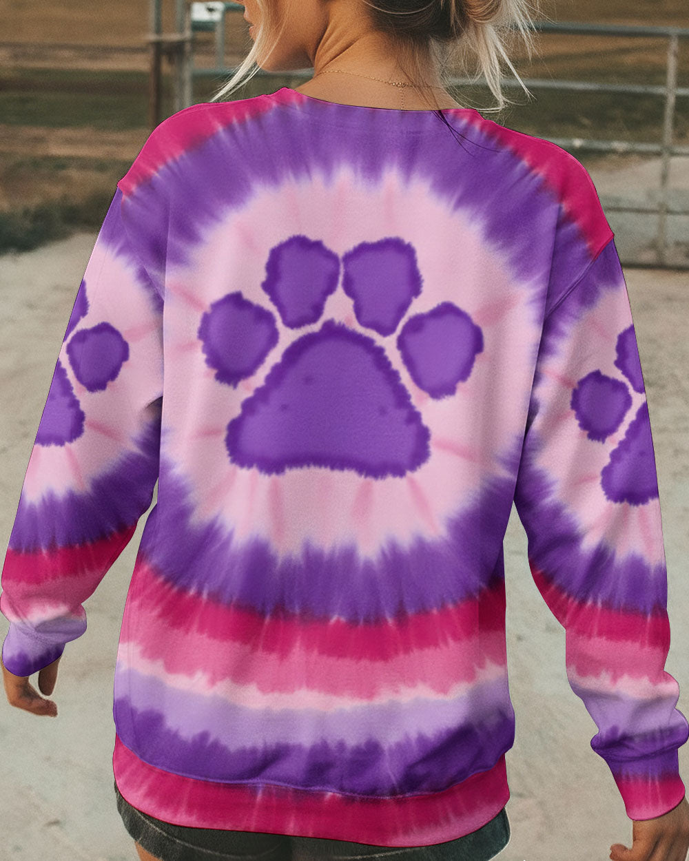 PINK AND PURPLE PAW ALL OVER PRINT - TYPQ0701261