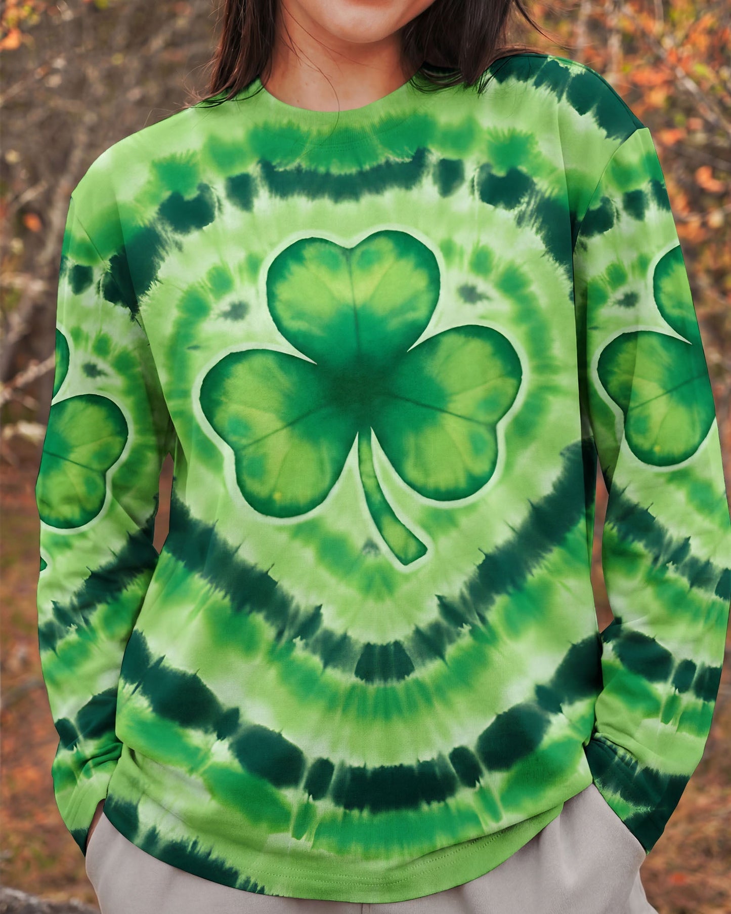 SHAMROCK GREEN COLOR PATRICK'S DAY ALL OVER PRINT - TYQY3012253