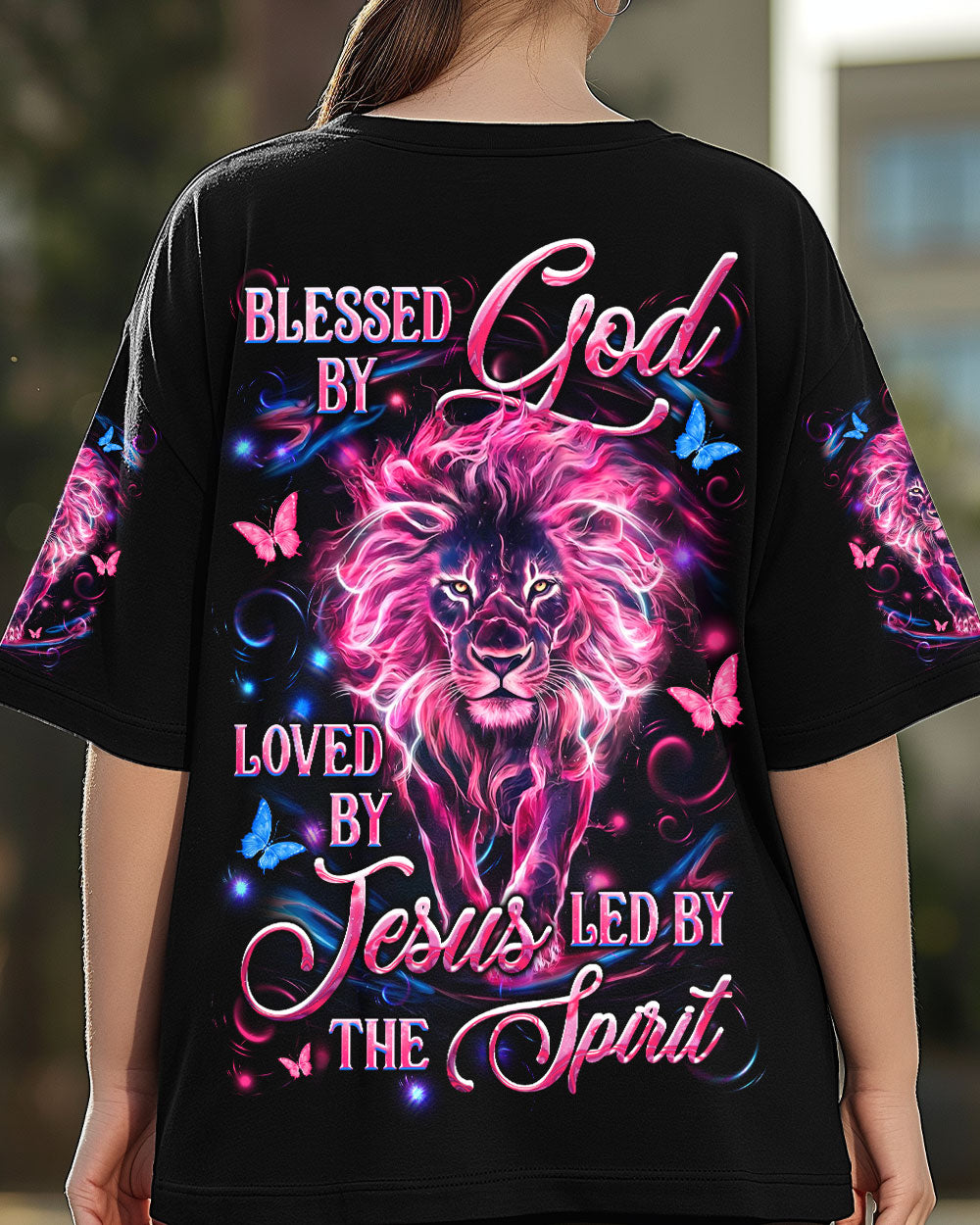 Blessed By God Loved By Jesus Lion Women's All Over Print Shirt - Yhln2909251
