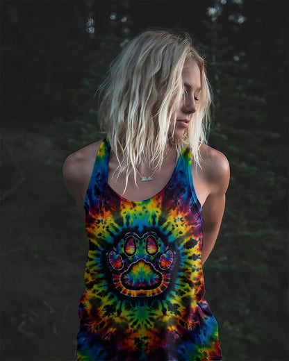 PAW PRINT VIBES TIE DYE ALL OVER PRINT - KMTM0511257