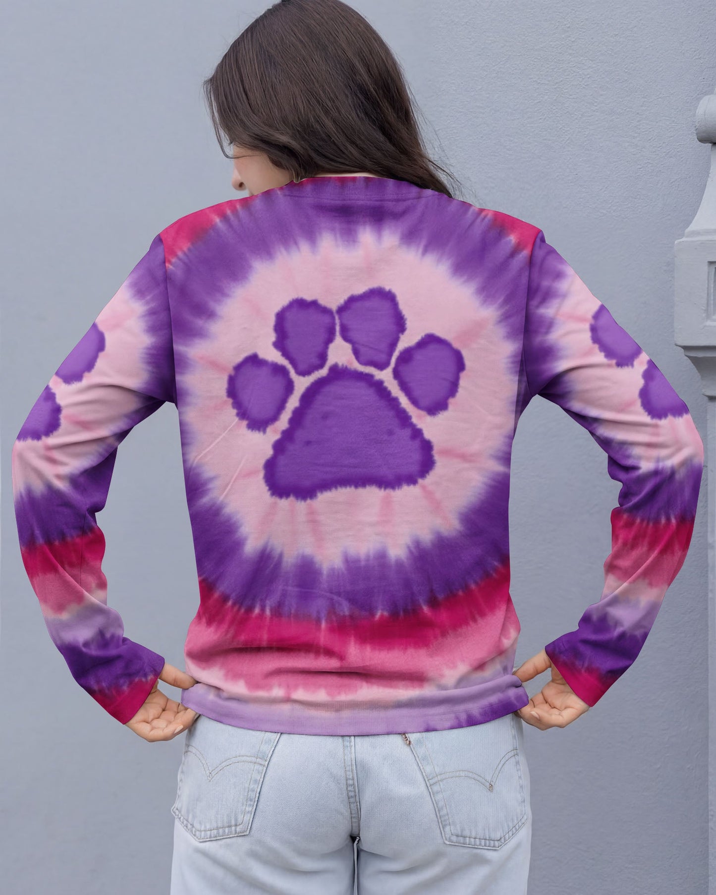 PINK AND PURPLE PAW ALL OVER PRINT - TYPQ0701261