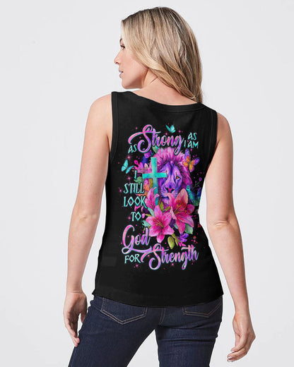As Strong As I Am Lion Lilies Women's All Over Print Shirt - Tltw2709252