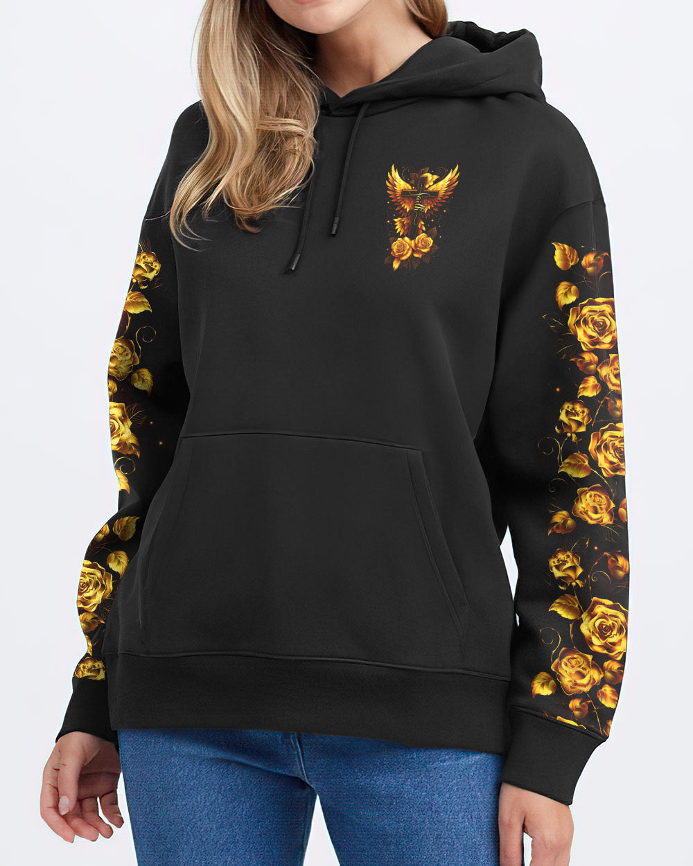 Lord Stood With Me Cross Golden Rose Women's All Over Print Shirt - Tltw2609251