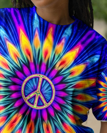 NEON COLORFUL PEACE FLOWER ALL OVER PRINT - YHHG0701261