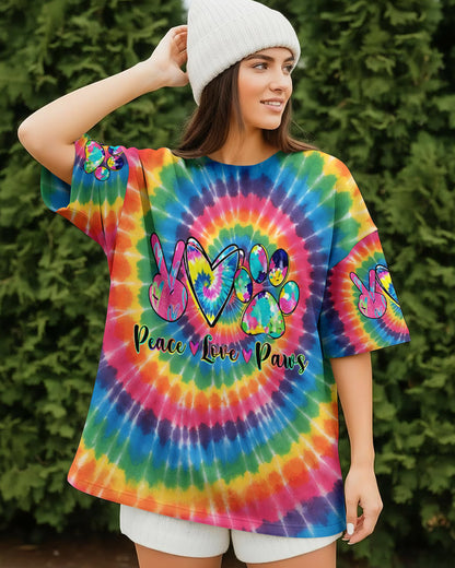 PEACE LOVE PAWS RAINBOW SWIRL ALL OVER PRINT - YHHG2612252