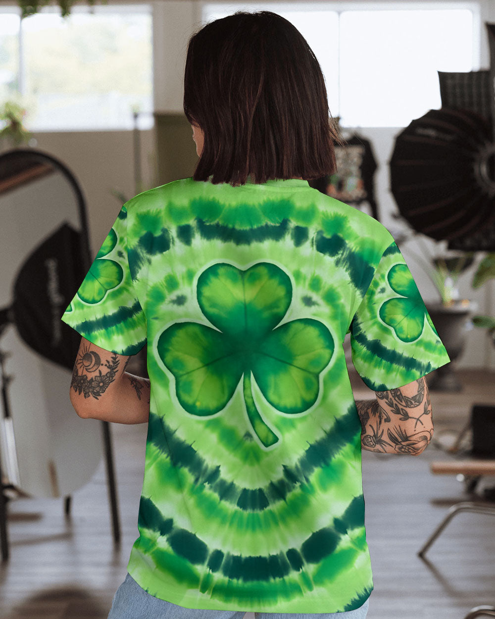 SHAMROCK GREEN COLOR PATRICK'S DAY ALL OVER PRINT - TYQY3012253