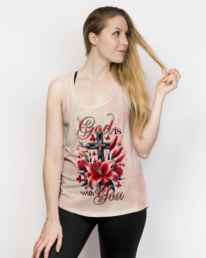 (Hot Deal) God Is With You Lilies Cross Women's All Over Print Shirt  -  Tltr0702252