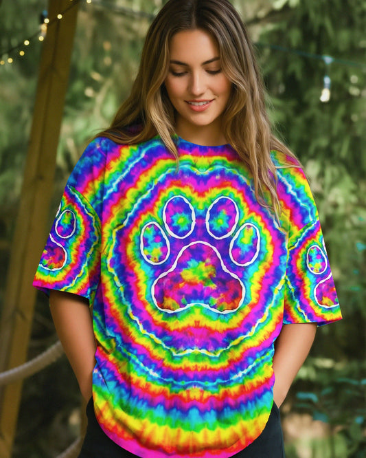 PAW PRINT COLORFUL SWIRL ALL OVER PRINT  - TLNO0501261